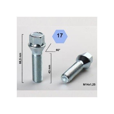 Wheel bolt M14x1.25x43...