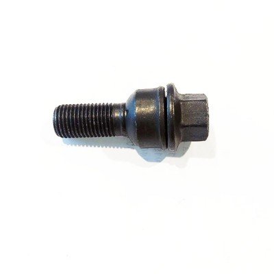 Wheel bolt with washer M14x1.5x30 Ball seat H17 Black R14