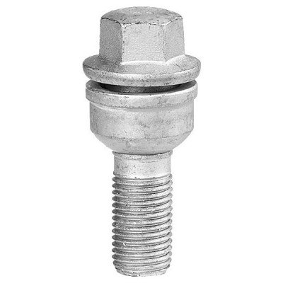 Wheel bolt with washer M14x1.5x30 Ball seat H17 Silver R14